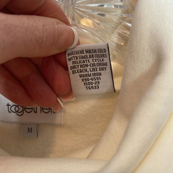 Together Embroidered Husky Cowl Neck Sweatshirt. Size Medium. - Picture 8 of 8